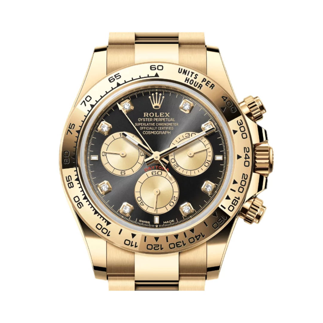 Rolex Daytona men's mirror watch, black stone-set dial – view 4