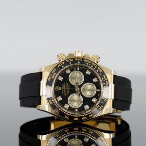 Rolex Daytona men's mirror watch, black stone-set dial – view 2