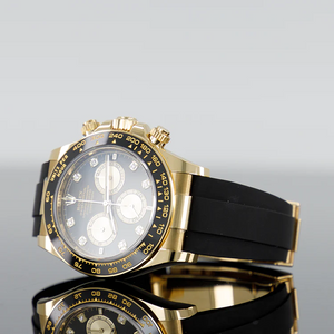 Rolex Daytona men's mirror watch, black stone-set dial – view 3