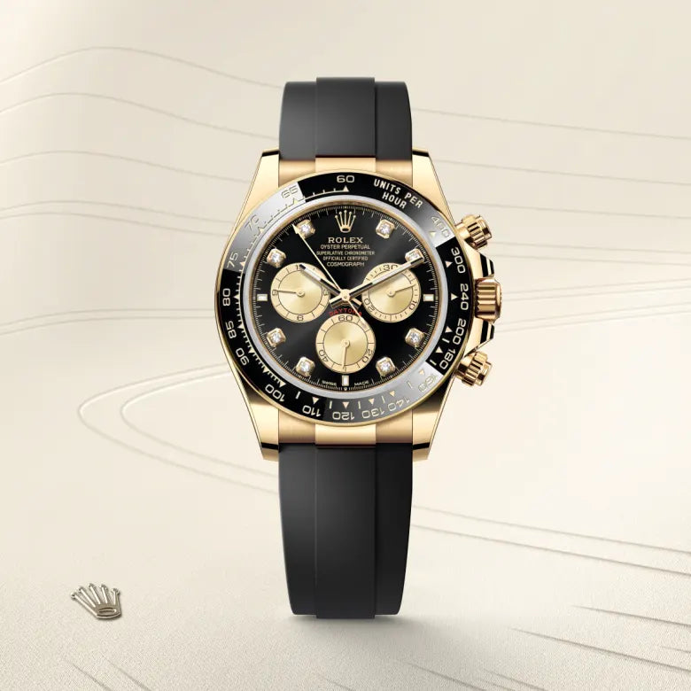 Rolex Daytona men's mirror watch, black stone-set dial – view 8