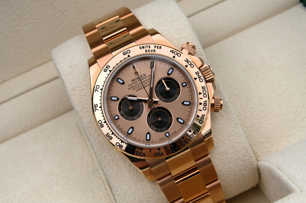 Rolex Daytona men's mirror watch, copper dial, rose gold-tone stainless steel bracelet – view 3
