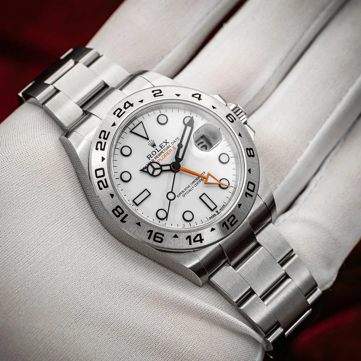 Rolex Explorer II 42mm men's mirror watch, white dial – view 8