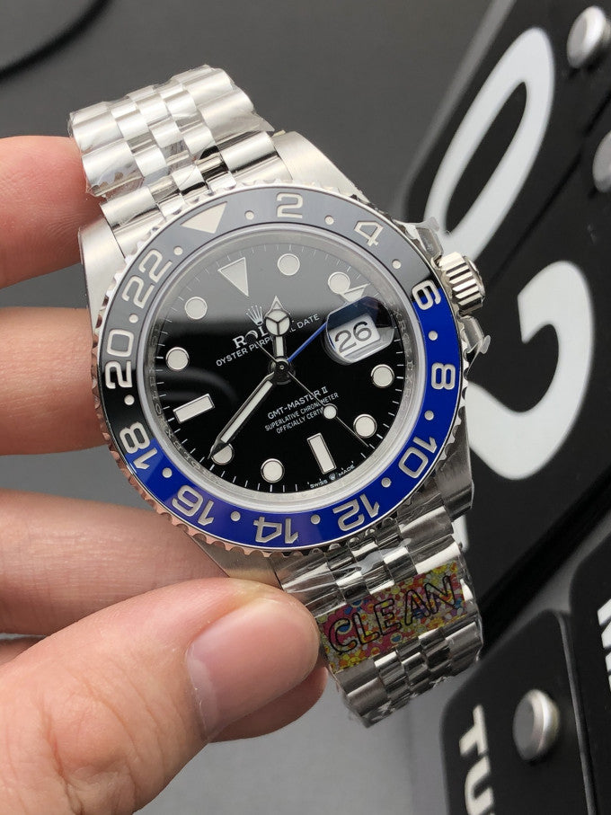 Rolex GMT-Master II men's mirror watch, black dial – view 2