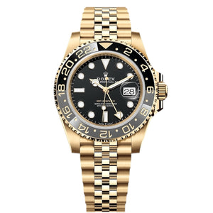 Rolex GMT-Master II 40mm Men's Mirror Automatic Watch – Black Dial & Gold-Tone Stainless Steel Bracelet