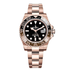 Rolex GMT-Master II 40mm Men's Mirror Automatic Watch – Black Dial & Rose Gold-Tone Stainless Steel Bracelet