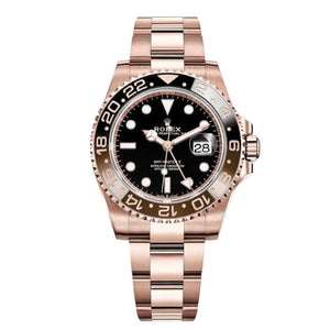 Rolex GMT-Master II 40mm Men's Mirror Automatic Watch – Black Dial & Rose Gold-Tone Stainless Steel Bracelet