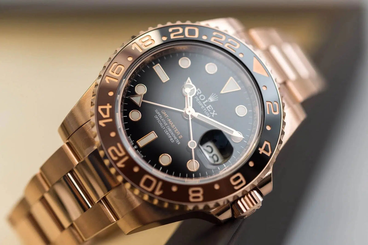 Rolex GMT-Master II men's mirror watch, black dial – view 3