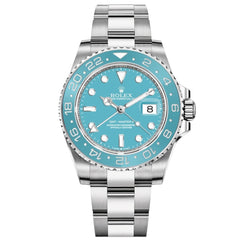 Rolex GMT-Master 40mm Men's Mirror Automatic Watch – Ice Blue Dial & Silver Stainless Steel Bracelet