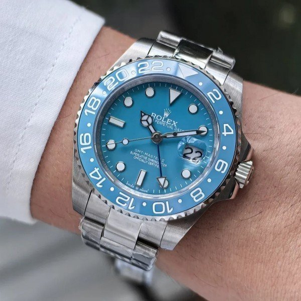 Rolex GMT-Master men's mirror watch, ice blue dial – view 3