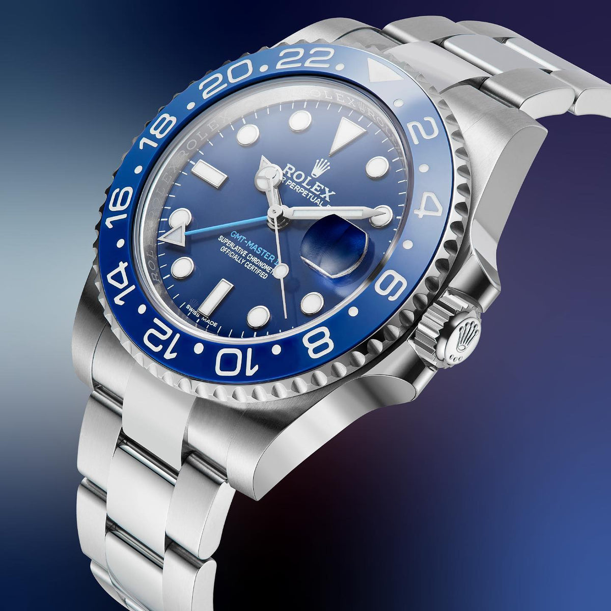 Rolex GMT-Master men's mirror watch, blue dial – view 3
