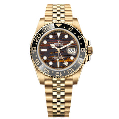 Rolex GMT-Master II 40mm Men's Mirror Automatic Watch – Brown Dial, Gray & Black Bezel & Gold-Tone Stainless Steel Bracelet