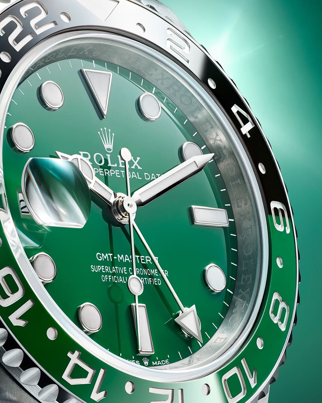 Rolex GMT-Master men's mirror watch, green dial – view 3