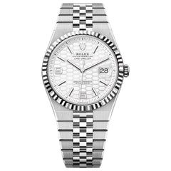 Rolex Land-Dweller Men's Mirror Automatic Watch – White Dial & Silver Stainless Steel Bracelet