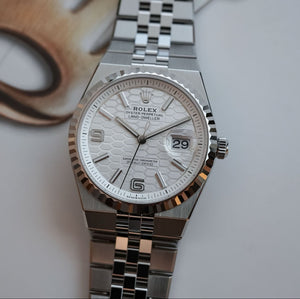 Rolex Land-Dweller men's mirror watch, white dial, silver stainless steel bracelet – view 4