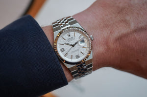Rolex Land-Dweller men's mirror watch, white dial, silver stainless steel bracelet – view 5