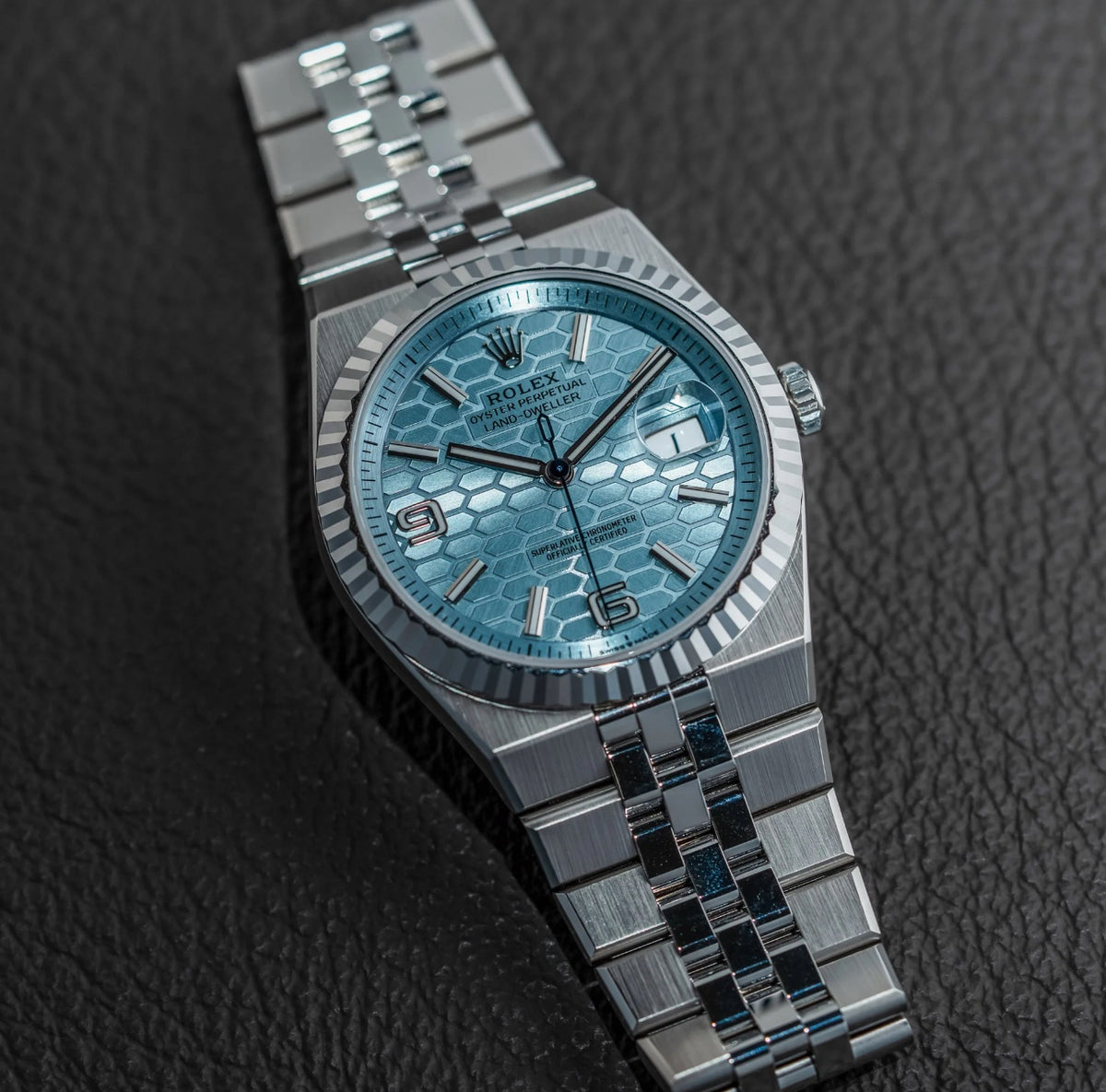 Rolex Land-Dweller men's mirror watch, ice blue dial – view 2