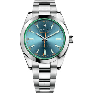Rolex Milgauss 40mm Men's Mirror Automatic Watch – Blue Dial & Silver Stainless Steel Bracelet