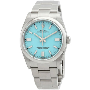 Rolex Oyster Perpetual 41mm men's mirror watch, turquoise blue dial – view 3