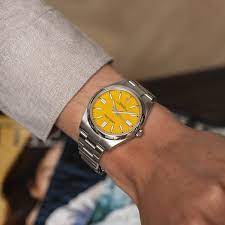 Rolex Oyster Perpetual men's mirror watch, yellow dial – view 8