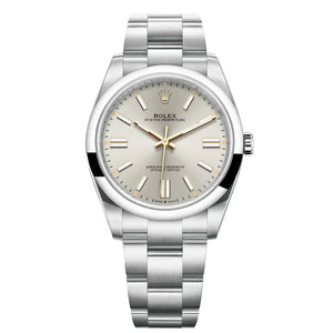 Rolex Oyster Perpetual 34mm Men's Mirror Automatic Watch – Silver Dial & Silver Stainless Steel Bracelet