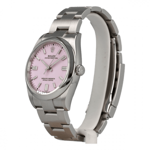 Rolex Oyster Perpetual men's mirror watch, pink dial – view 2