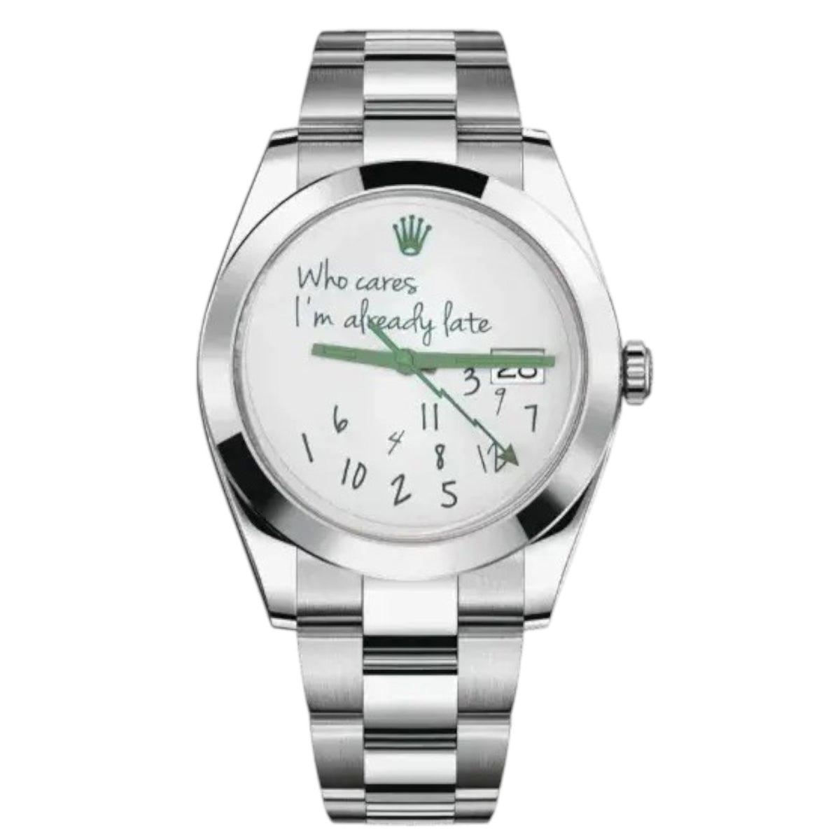 Rolex Oyster Perpetual 40mm Men's Mirror Automatic Watch – White Dial & Silver Stainless Steel Bracelet
