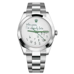 Rolex Oyster Perpetual 40mm Men's Mirror Automatic Watch – White Dial & Silver Stainless Steel Bracelet