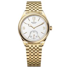 Rolex Perpetual 1908 40mm Men's Mirror Automatic Watch – White Dial & Gold-Tone Stainless Steel Bracelet