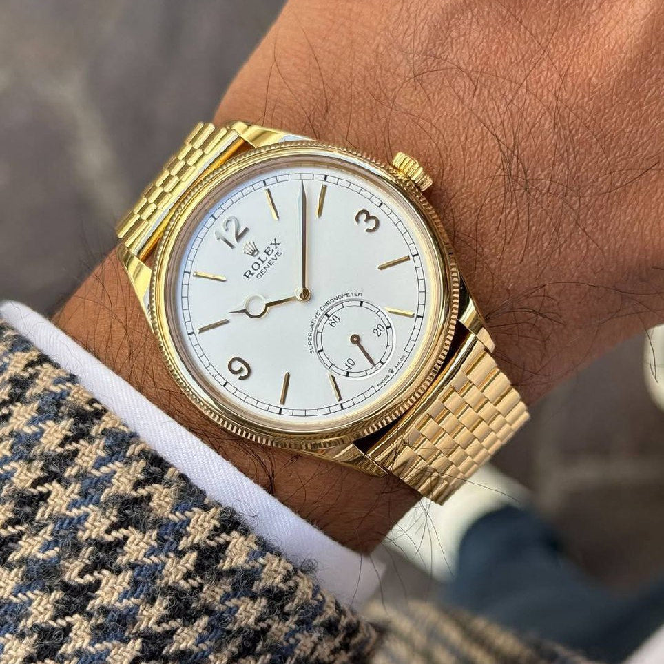 Rolex Perpetual 1908 men's mirror watch, white dial – view 7