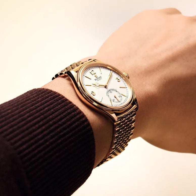Rolex Perpetual 1908 men's mirror watch, white dial – view 9