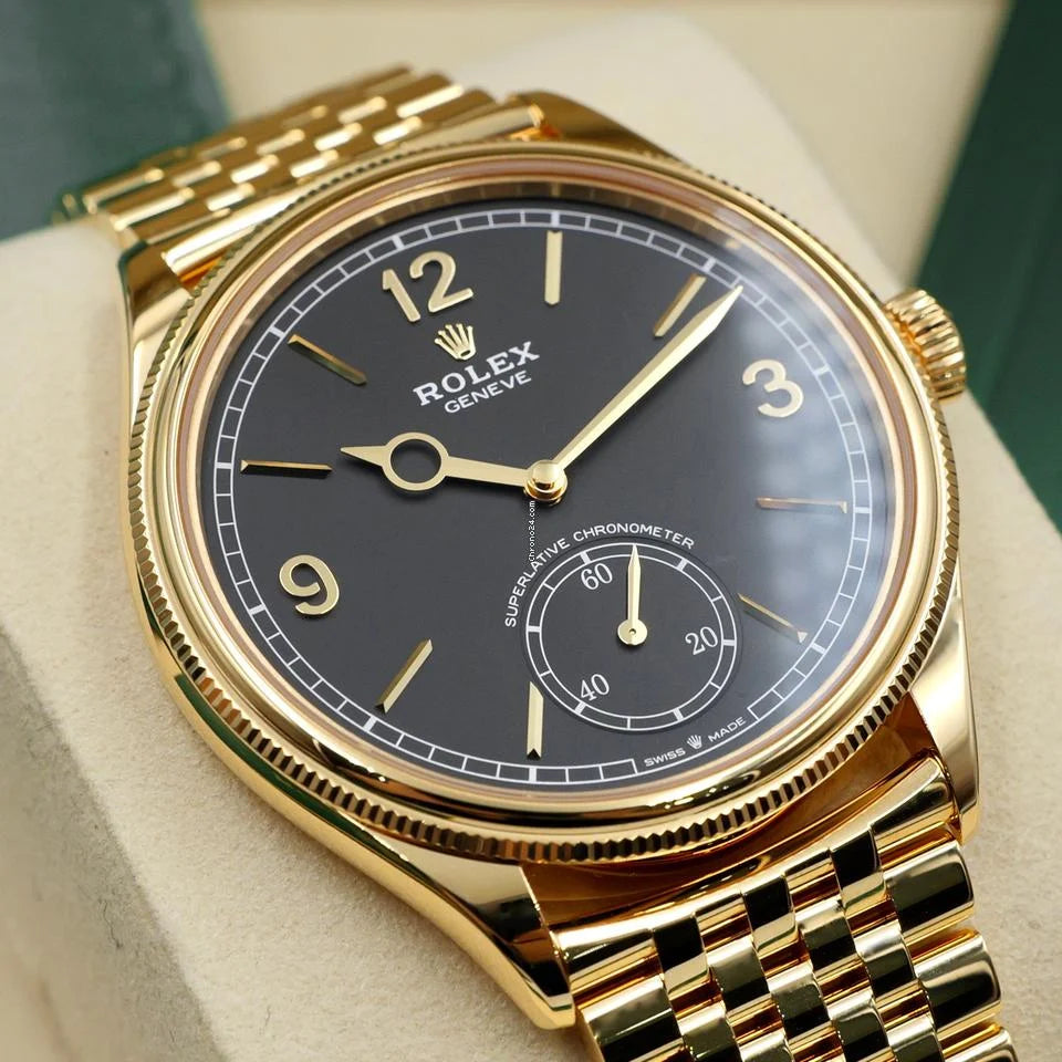 Rolex Perpetual 1908 men's mirror watch, black dial – view 6