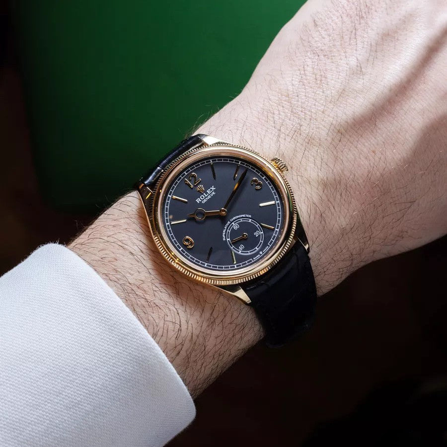 Rolex Perpetual 1908 men's mirror watch, black dial – view 3