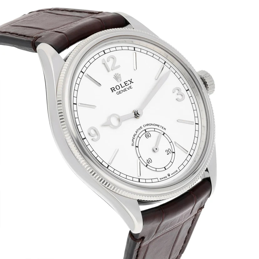 Rolex Perpetual 1908 men's mirror watch, white dial – view 3