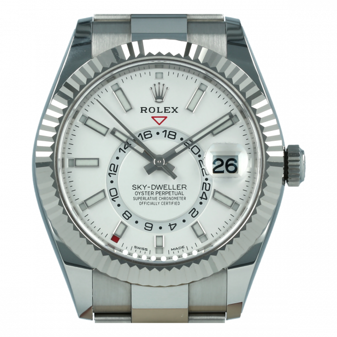 Rolex Sky-Dweller men's mirror watch, white dial – view 4