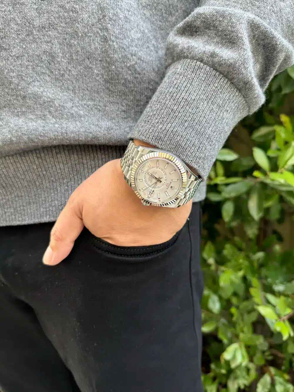 Rolex Sky-Dweller men's mirror watch, white dial – view 8