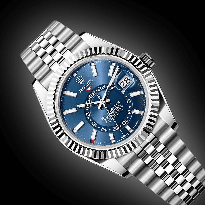 Rolex Sky-Dweller 42mm men's mirror watch, blue dial – view 3