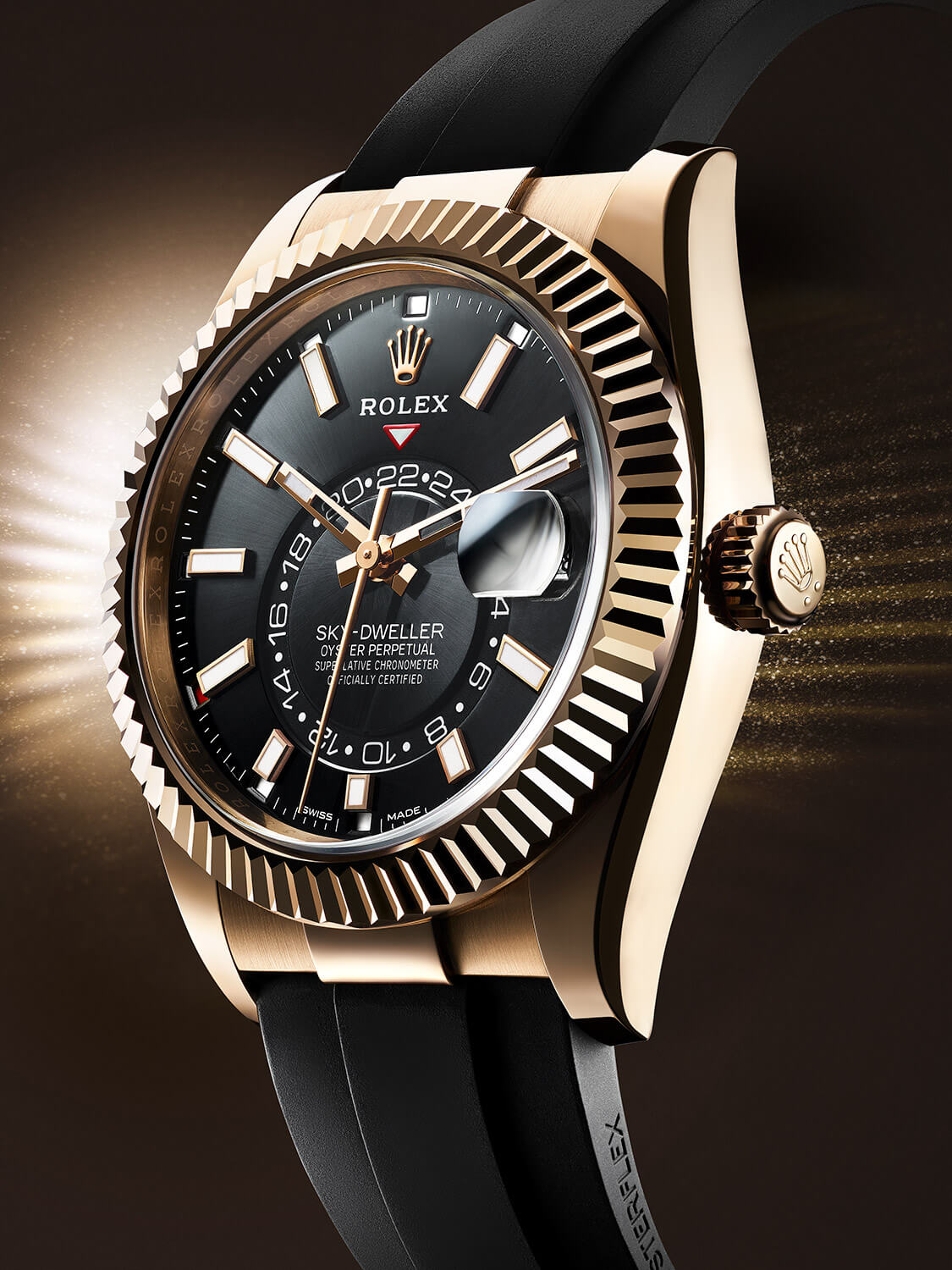 Rolex Sky-Dweller men's mirror watch, black dial – view 10