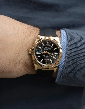 Rolex Sky-Dweller men's mirror watch, black dial – view 6
