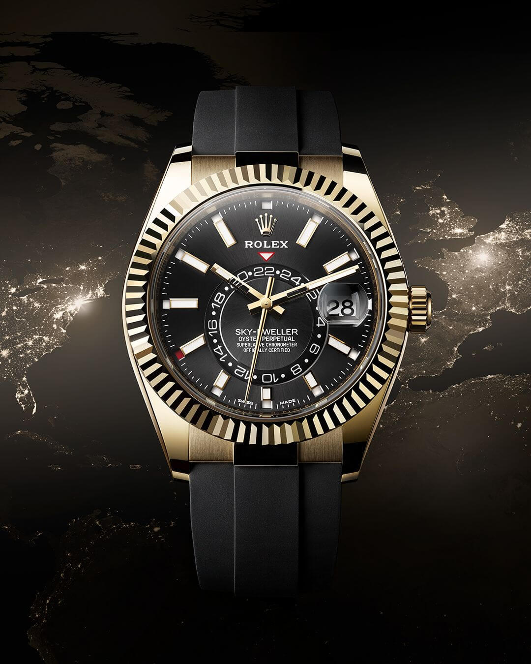 Rolex Sky-Dweller men's mirror watch, black dial – view 8