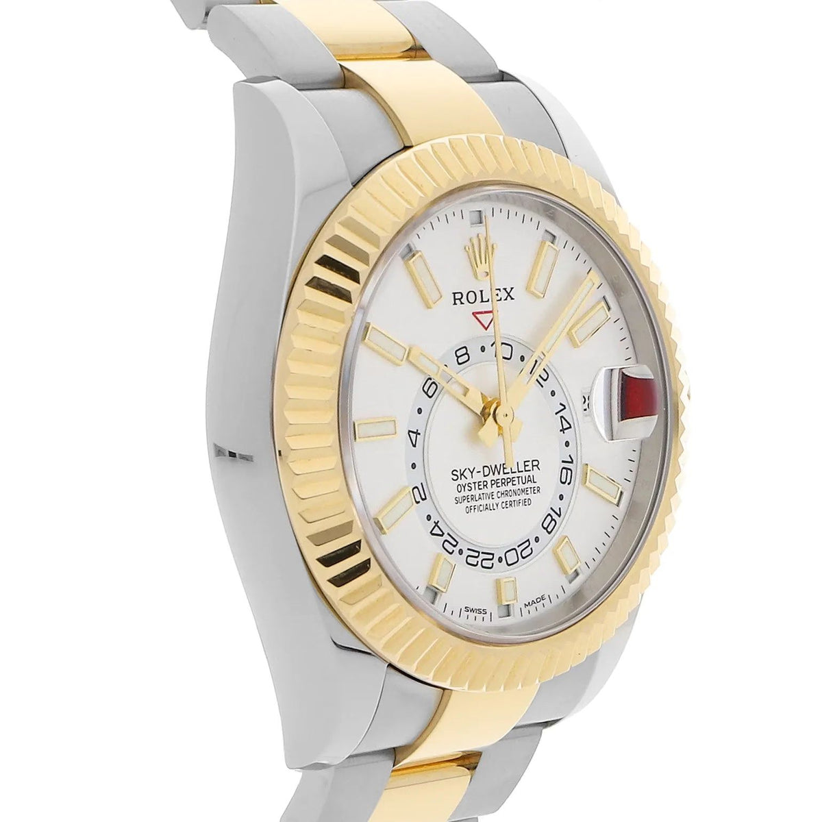 Rolex Sky-Dweller men's mirror watch, white dial – view 4