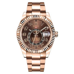 Rolex Sky-Dweller 42mm Men's Mirror Automatic Watch – Copper Dial & Rose Gold-Tone Stainless Steel Bracelet