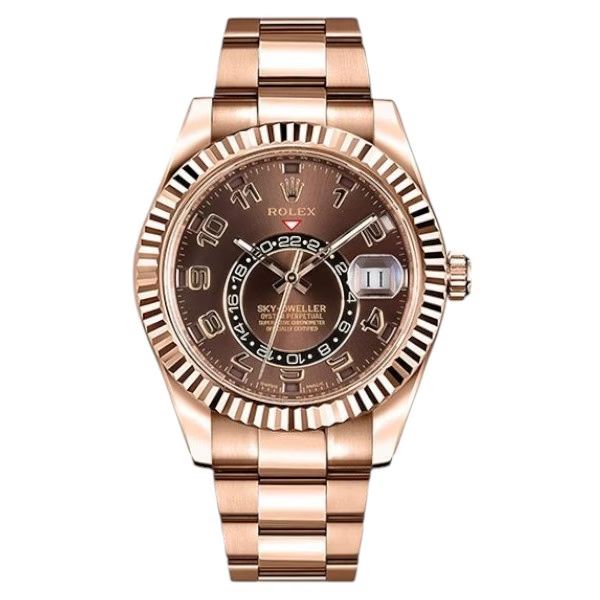 Rolex Sky-Dweller 42mm Men's Mirror Automatic Watch – Copper Dial & Rose Gold-Tone Stainless Steel Bracelet