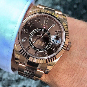 Rolex Sky-Dweller men's mirror watch, copper dial – view 3