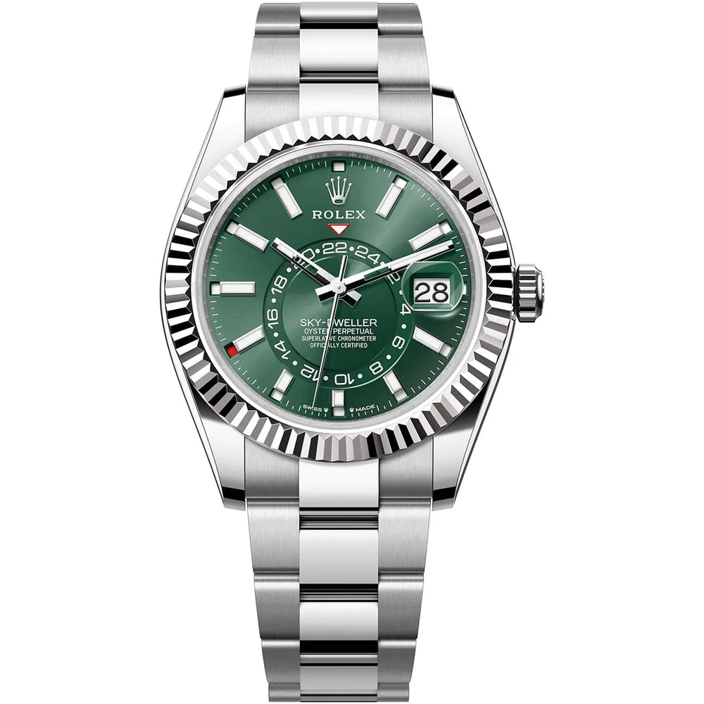 Rolex Sky-Dweller 42mm men's mirror watch, green dial – view 2