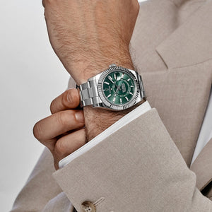 Rolex Sky-Dweller 42mm men's mirror watch, green dial – view 3