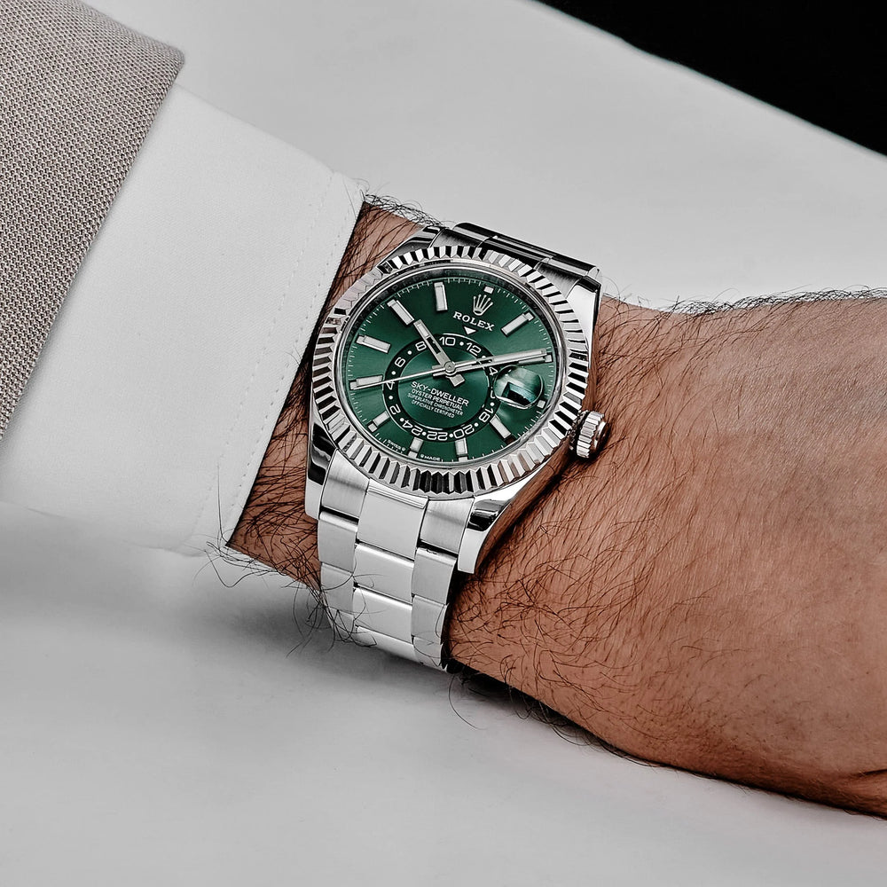 Rolex Sky-Dweller 42mm men's mirror watch, green dial – view 4