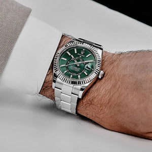 Rolex Sky-Dweller 42mm men's mirror watch, green dial – view 4