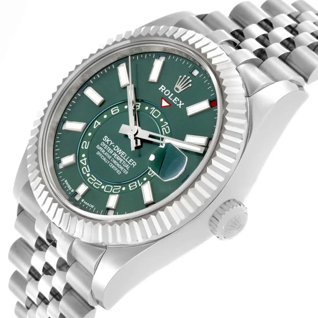 Rolex Sky-Dweller 42mm men's mirror watch, green dial – view 7
