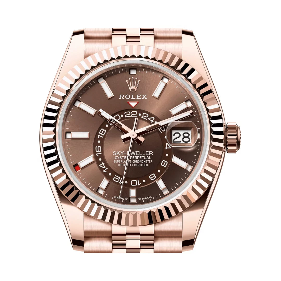Rolex Sky-Dweller men's mirror watch, brown dial – view 3