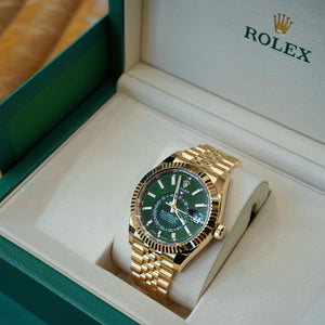 Rolex Sky-Dweller men's mirror watch, green dial – view 4